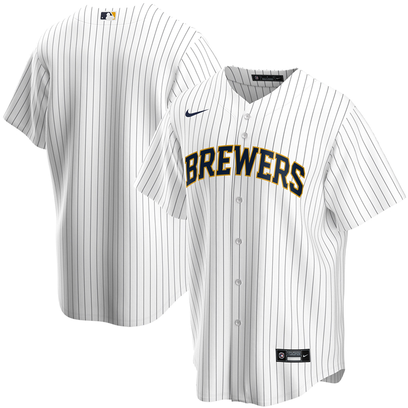 2020 MLB Youth Milwaukee Brewers Nike White Home 2020 Replica Team Jersey 1